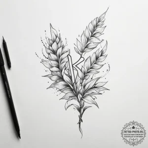 123. tattoo sketch: "lelya" rune with a youth... - эскиз тату (№1753828720_0, 29.07.2025 22:38) — tattoo-photo.ru
