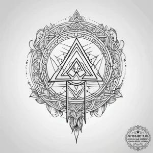 100. tattoo sketch: "bereginya" rune as a gua... - эскиз тату (№1753828916_0, 29.07.2025 22:41) — tattoo-photo.ru
