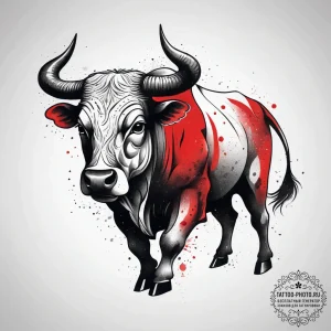 Tattoo design a powerful taurus bull, with vi... - эскиз тату (№1753829503_0, 29.07.2025 22:51) — tattoo-photo.ru