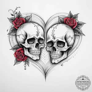 Tattoo sketch two halves of a candy heart wit... - эскиз тату (№1753829700_0, 29.07.2025 22:55) — tattoo-photo.ru