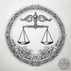 Tattoo sketch libra's scales, realistically d... - эскиз тату (№1753832995_0, 29.07.2025 23:49) — tattoo-photo.ru