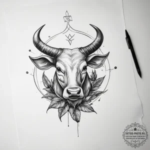 Tattoo design the glyph for taurus (2nd house... - эскиз тату (№1753833569_0, 29.07.2025 23:59) — tattoo-photo.ru