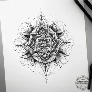 Tattoo design an abstract network of glowing... - эскиз тату (№1753867320_0, 30.07.2025 09:22) — tattoo-photo.ru