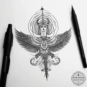 Isis - эскиз тату (№1753867512_0, 30.07.2025 09:25) — tattoo-photo.ru