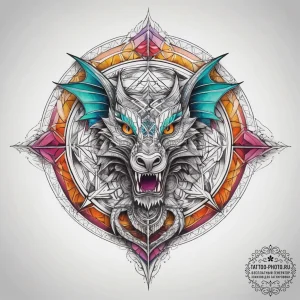 Fractal dragon, tattoo flash sheet design, vi... - эскиз тату (№1753867703_0, 30.07.2025 09:28) — tattoo-photo.ru