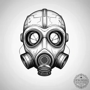 Tattoo sketch a post-apocalyptic gas mask wit... - эскиз тату (№1753870039_0, 30.07.2025 10:07) — tattoo-photo.ru