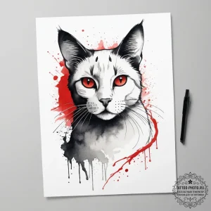 Tattoo sketch a small, elegant cat silhouette... - эскиз тату (№1753870825_0, 30.07.2025 10:20) — tattoo-photo.ru