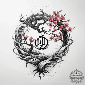 138. tattoo sketch: "ud" rune with elements o... - эскиз тату (№1753873377_0, 30.07.2025 11:02) — tattoo-photo.ru