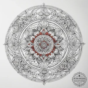 Tattoo design: a circular or mandalic arrange... - эскиз тату (№1753874561_0, 30.07.2025 11:22) — tattoo-photo.ru