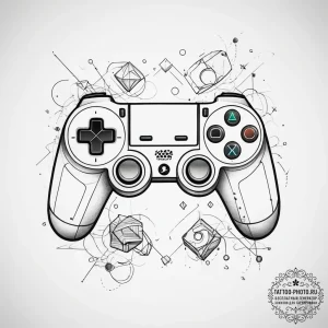 Tattoo sketch a deconstructed game controller... - эскиз тату (№1753875540_0, 30.07.2025 11:39) — tattoo-photo.ru