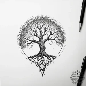 102. tattoo design: a "opora" rune integrated... - эскиз тату (№1753876523_0, 30.07.2025 11:55) — tattoo-photo.ru