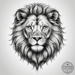 Tattoo sketch a majestic leo lion, its fur an... - эскиз тату (№1753883911_0, 30.07.2025 13:58) — tattoo-photo.ru