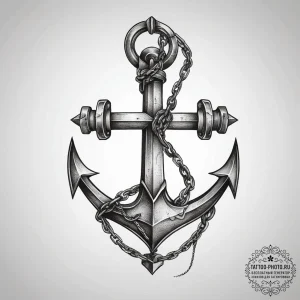 A detailed shot of the rusted chain of a ship... - эскиз тату (№1753884104_0, 30.07.2025 14:01) — tattoo-photo.ru