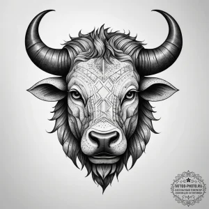 Tattoo sketch a roaring minotaur head, symbol... - эскиз тату (№1753885293_0, 30.07.2025 14:21) — tattoo-photo.ru