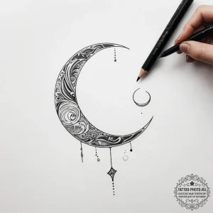 Moon - эскиз тату (№1753885687_0, 30.07.2025 14:28) — tattoo-photo.ru