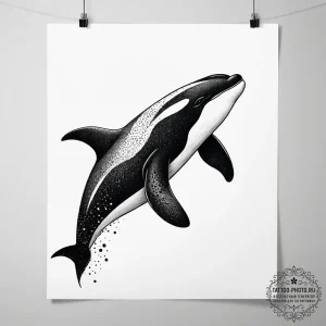 Killer whale, ink illustration for tattoo, bl... - эскиз тату (№1753886861_0, 30.07.2025 14:47) — tattoo-photo.ru