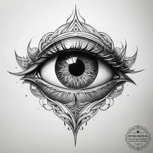 Tattoo design a dragon's eye, intense and anc... - эскиз тату (№1753889795_0, 30.07.2025 15:36) — tattoo-photo.ru