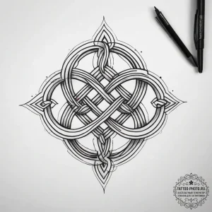 Tattoo sketch a mystic knot that begins on on... - эскиз тату (№1753890184_0, 30.07.2025 15:43) — tattoo-photo.ru