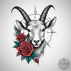 Tattoo design a capricorn constellation, with... - эскиз тату (№1753890380_0, 30.07.2025 15:46) — tattoo-photo.ru