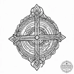 Tattoo design a stylized viking symbol for fa... - эскиз тату (№1753891547_0, 30.07.2025 16:05) — tattoo-photo.ru