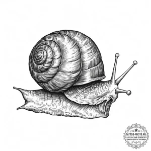 Snail - эскиз тату (№1753892146_0, 30.07.2025 16:15) — tattoo-photo.ru