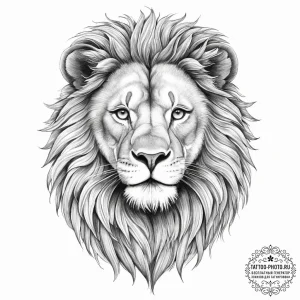 Tattoo sketch a majestic leo lion, its fur an... - эскиз тату (№1753892788_0, 30.07.2025 16:26) — tattoo-photo.ru