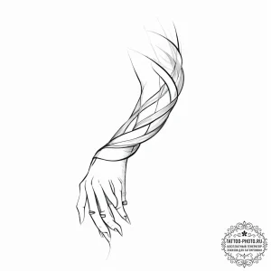 Tattoo design a wrist with abstract lines for... - эскиз тату (№1753893749_0, 30.07.2025 16:42) — tattoo-photo.ru