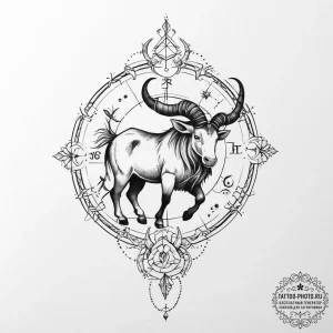 Tattoo design a zodiac animal's silhouette fi... - эскиз тату (№1753896368_0, 30.07.2025 17:26) — tattoo-photo.ru