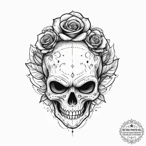 Tattoo sketch a stylized alien's head with la... - эскиз тату (№1753897170_0, 30.07.2025 17:39) — tattoo-photo.ru