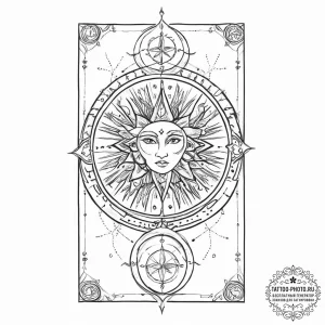 Tattoo sketch the zodiac glyph with a single,... - эскиз тату (№1753897968_0, 30.07.2025 17:52) — tattoo-photo.ru