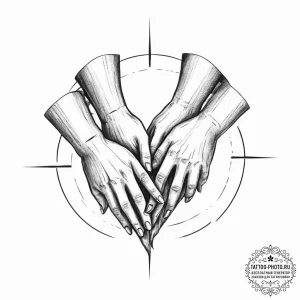 Tattoo sketch a family of abstract figures ho... - эскиз тату (№1753898170_0, 30.07.2025 17:56) — tattoo-photo.ru