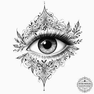 Tattoo sketch a hidden eye peering from behin... - эскиз тату (№1753898776_0, 30.07.2025 18:06) — tattoo-photo.ru