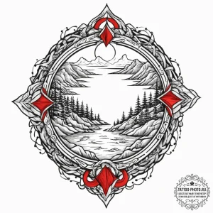 Tattoo design a flowing river of code that tr... - эскиз тату (№1753899573_0, 30.07.2025 18:19) — tattoo-photo.ru