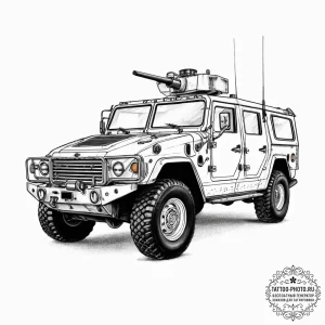 Tattoo design a generic military vehicle outl... - эскиз тату (№1753900172_0, 30.07.2025 18:29) — tattoo-photo.ru