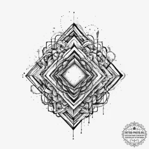 Tattoo design a geometric pattern resembling... - эскиз тату (№1753902351_0, 30.07.2025 19:05) — tattoo-photo.ru