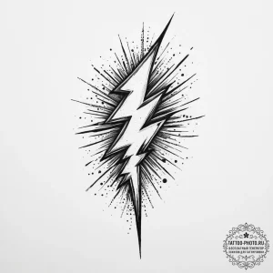 Tattoo design a stylized lightning bolt strik... - эскиз тату (№1753904730_0, 30.07.2025 19:45) — tattoo-photo.ru