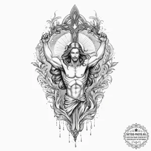 Tattoo sketch aquarius's water-bearer, pourin... - эскиз тату (№1753904929_0, 30.07.2025 19:48) — tattoo-photo.ru