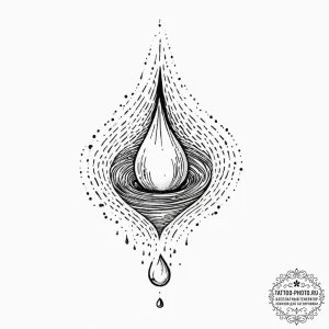 A single raindrop creating ripples, tattoo li... - эскиз тату (№1753906711_0, 30.07.2025 20:18) — tattoo-photo.ru