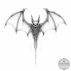 A bat skeleton - эскиз тату (№1753910662_0, 30.07.2025 21:24) — tattoo-photo.ru