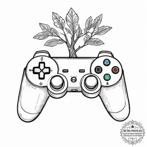 Tattoo sketch a controller's analog stick tra... - эскиз тату (№1753912456_0, 30.07.2025 21:54) — tattoo-photo.ru