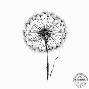 Tattoo design a tiny, ethereal dandelion seed... - эскиз тату (№1753914017_0, 30.07.2025 22:20) — tattoo-photo.ru