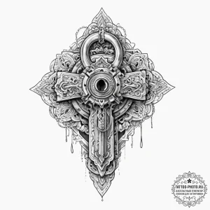 Tattoo design a pixelated key unlocking a det... - эскиз тату (№1753914614_0, 30.07.2025 22:30) — tattoo-photo.ru