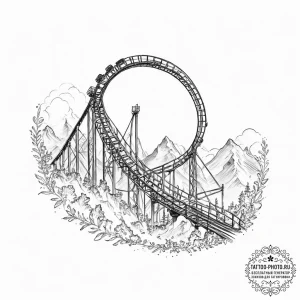 The view from the top of a roller coaster, ju... - эскиз тату (№1753918005_0, 30.07.2025 23:26) — tattoo-photo.ru