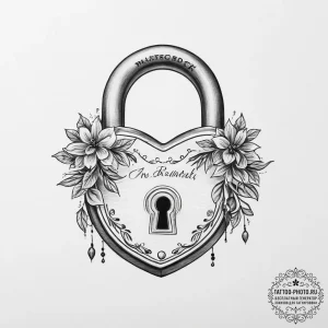 Tattoo design a padlock with a date engraved... - эскиз тату (№1753918212_0, 30.07.2025 23:30) — tattoo-photo.ru