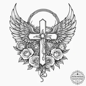 Tattoo sketch a pair of wings representing gu... - эскиз тату (№1753919195_0, 30.07.2025 23:46) — tattoo-photo.ru