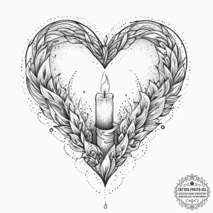 Tattoo sketch a burning candle with a wisp of... - эскиз тату (№1753922148_0, 31.07.2025 00:35) — tattoo-photo.ru