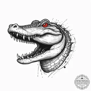 Tattoo sketch a powerful crocodile or alligat... - эскиз тату (№1753923133_0, 31.07.2025 00:52) — tattoo-photo.ru