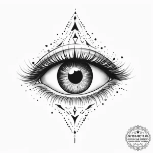 Tattoo sketch a cosmic eye with stars reflect... - эскиз тату (№1753924502_0, 31.07.2025 01:15) — tattoo-photo.ru