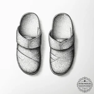 Tattoo design a pair of matching slippers or... - эскиз тату (№1753925876_0, 31.07.2025 01:37) — tattoo-photo.ru