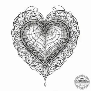 Tattoo design a blackwork heart with a unique... - эскиз тату (№1753926264_0, 31.07.2025 01:44) — tattoo-photo.ru
